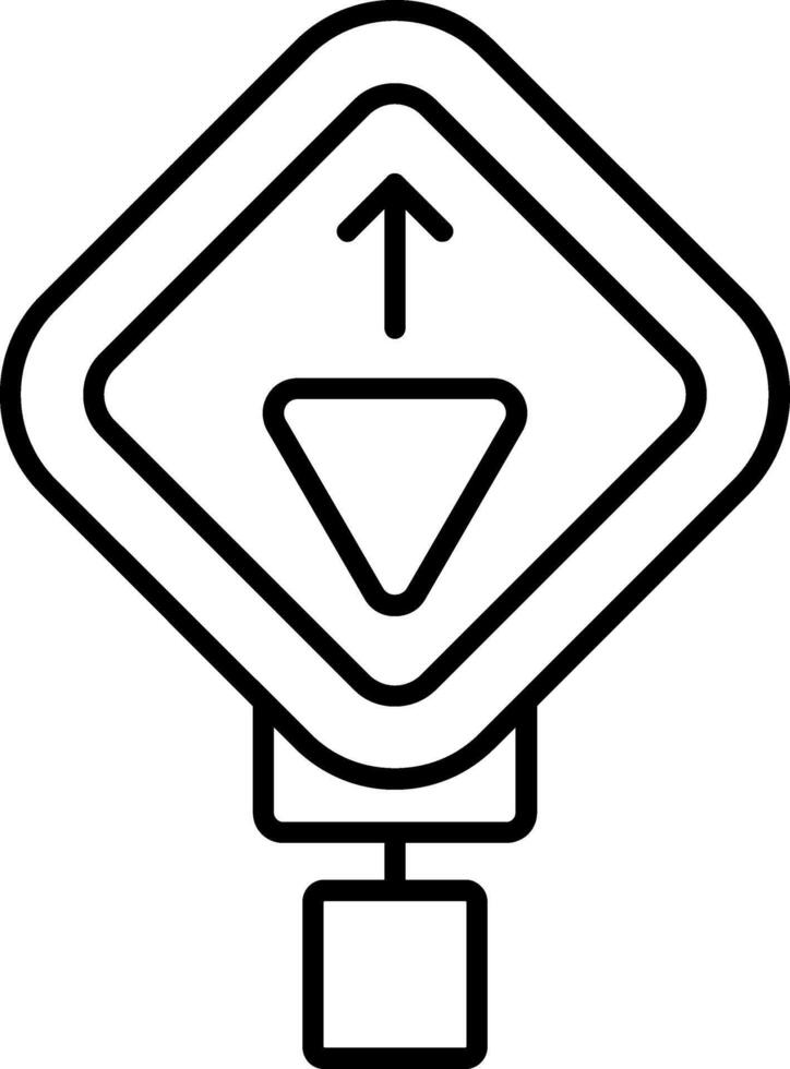 Yield Ahead Line Icon vector