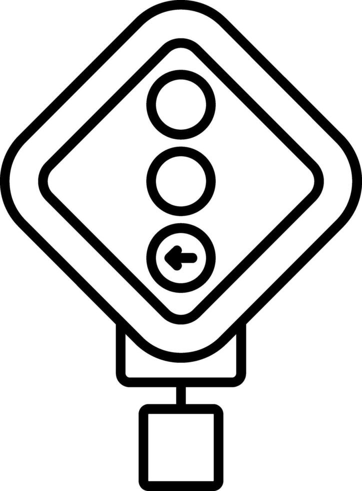 Left Turn Signal Line Icon vector