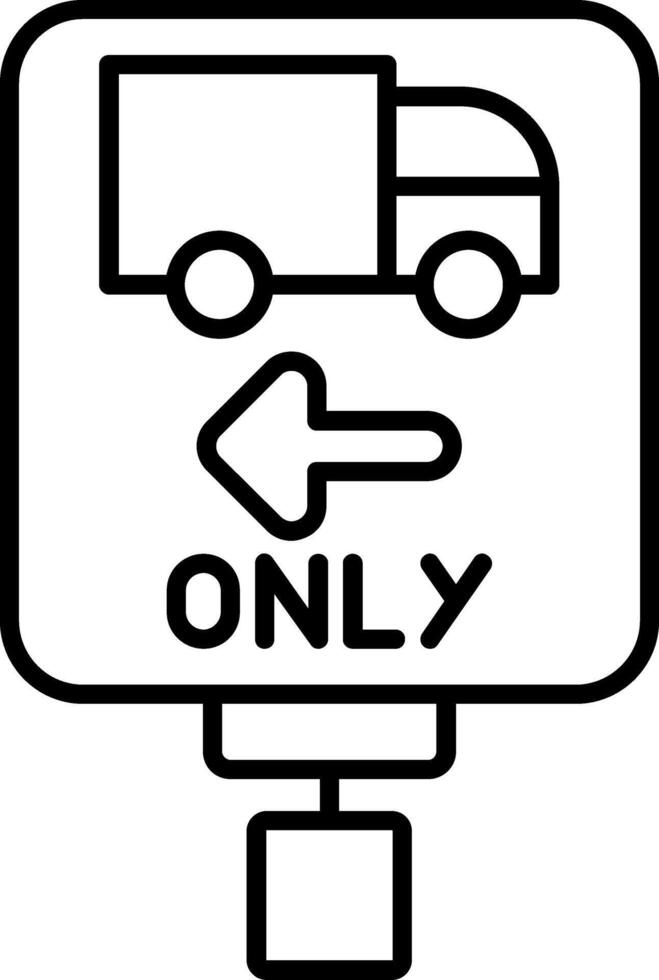 Trucks Use Left Lane Line Icon vector