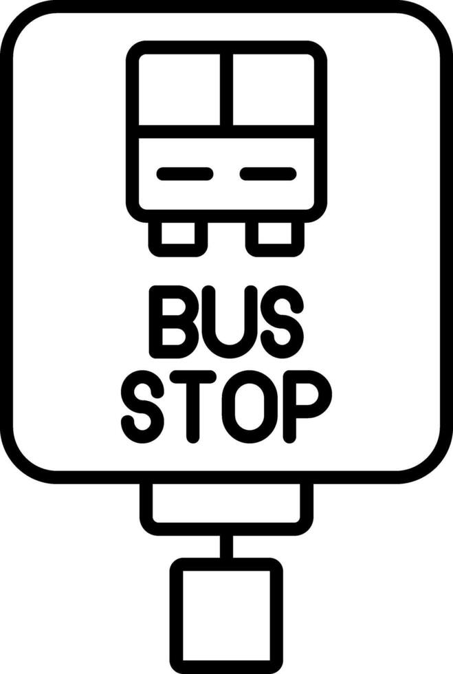 Bus Stop Line Icon vector