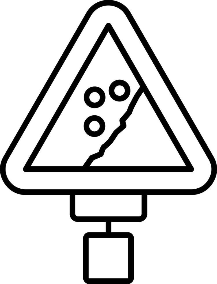 Falling Rocks Line Icon vector