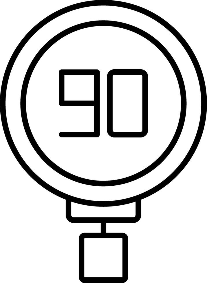Speed Limit 90 Line Icon vector