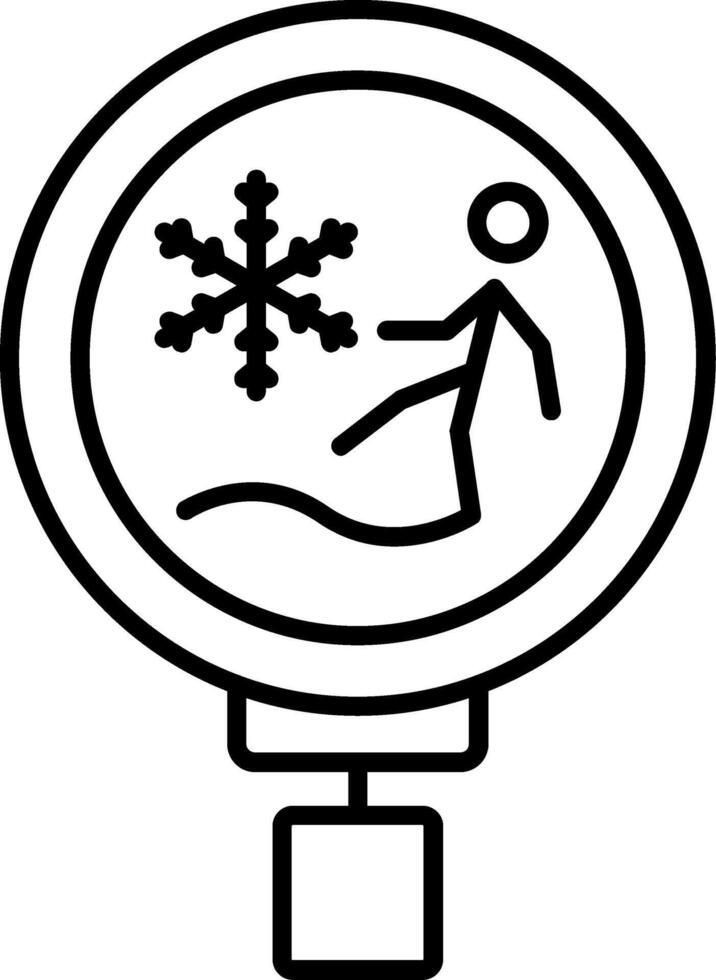 Watch for Ice Line Icon vector