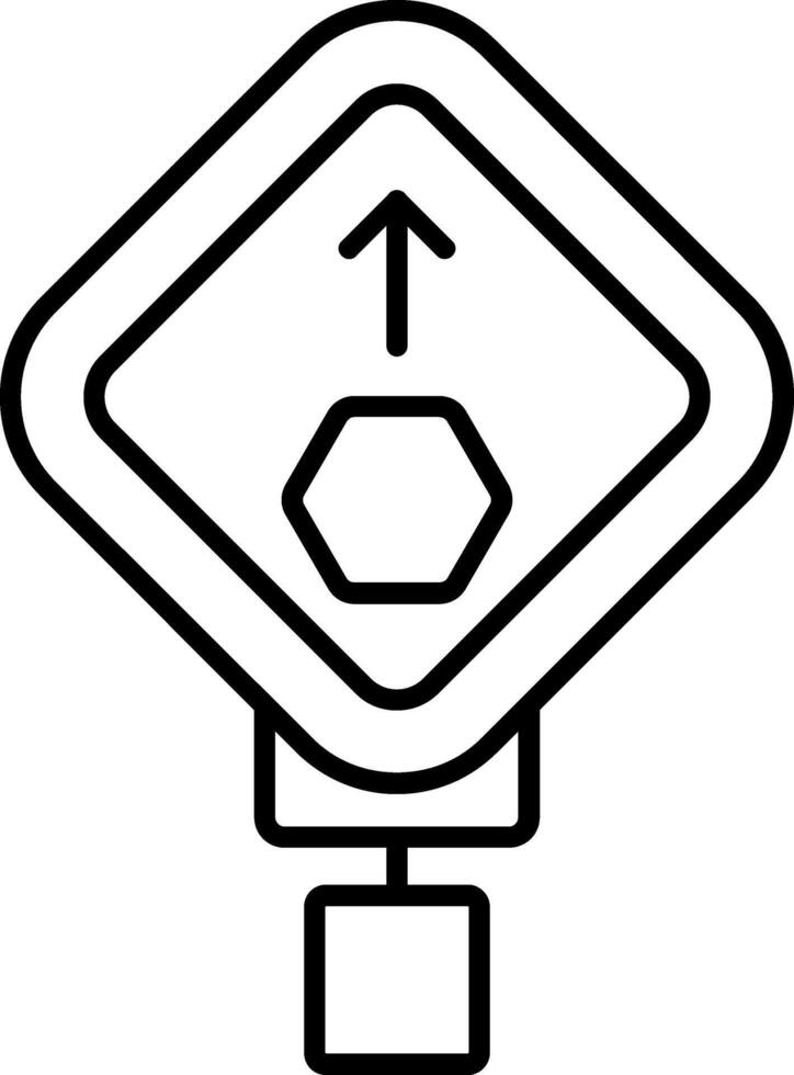 Stop Ahead Line Icon vector