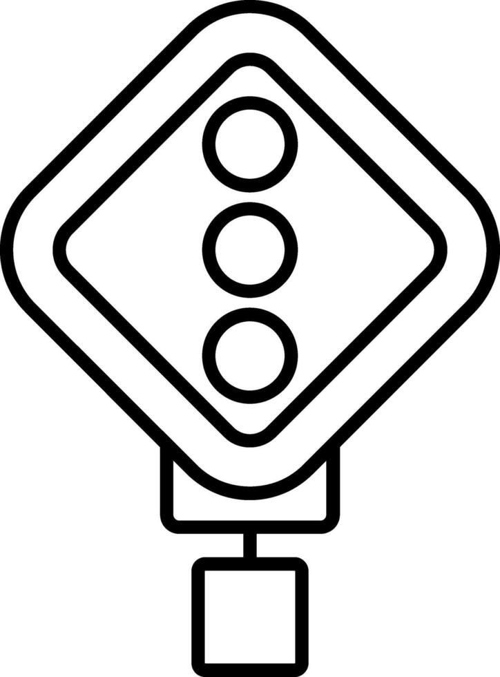 Traffic Signal Ahead Line Icon vector