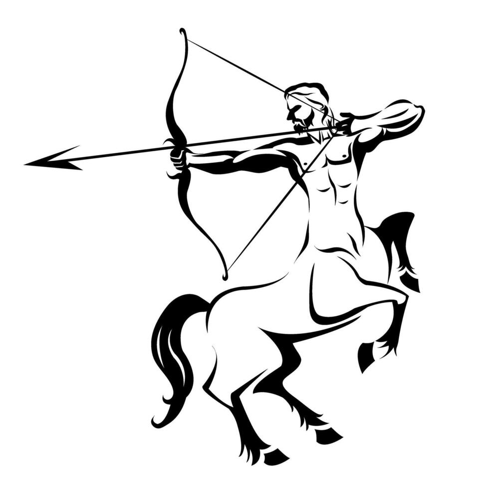 Centaur silhouette ancient mythology vector