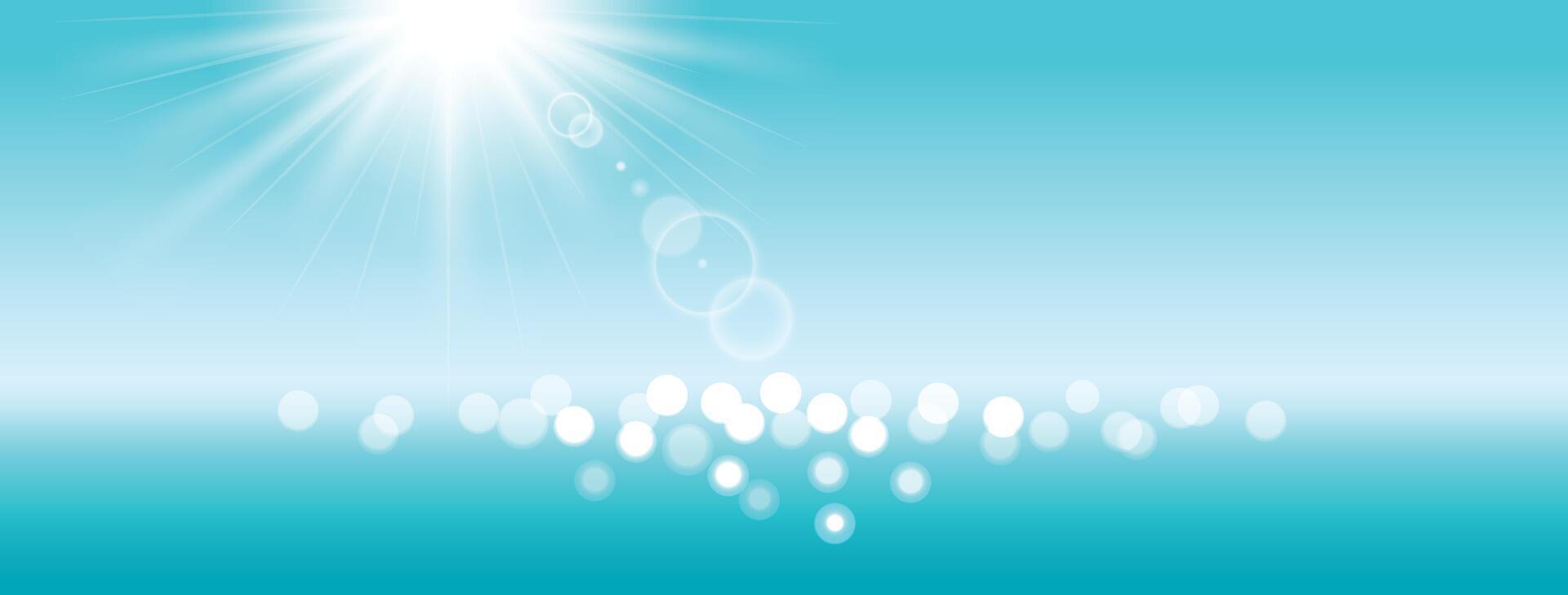 Sea Beach with sunlight for Summer vacation background vector