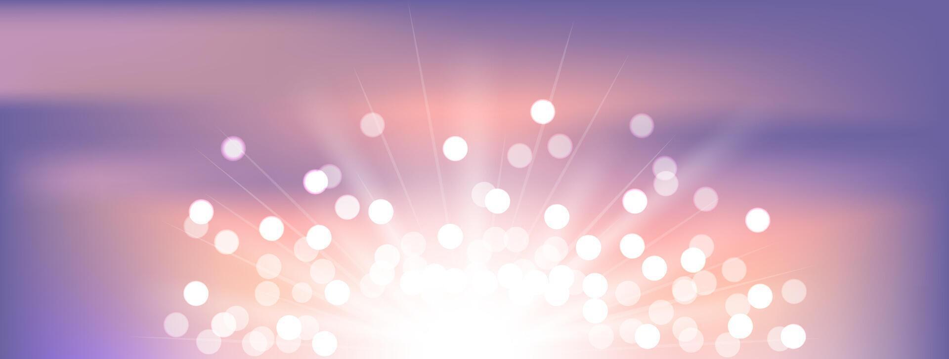 Abstract purple background with magic bokeh vector