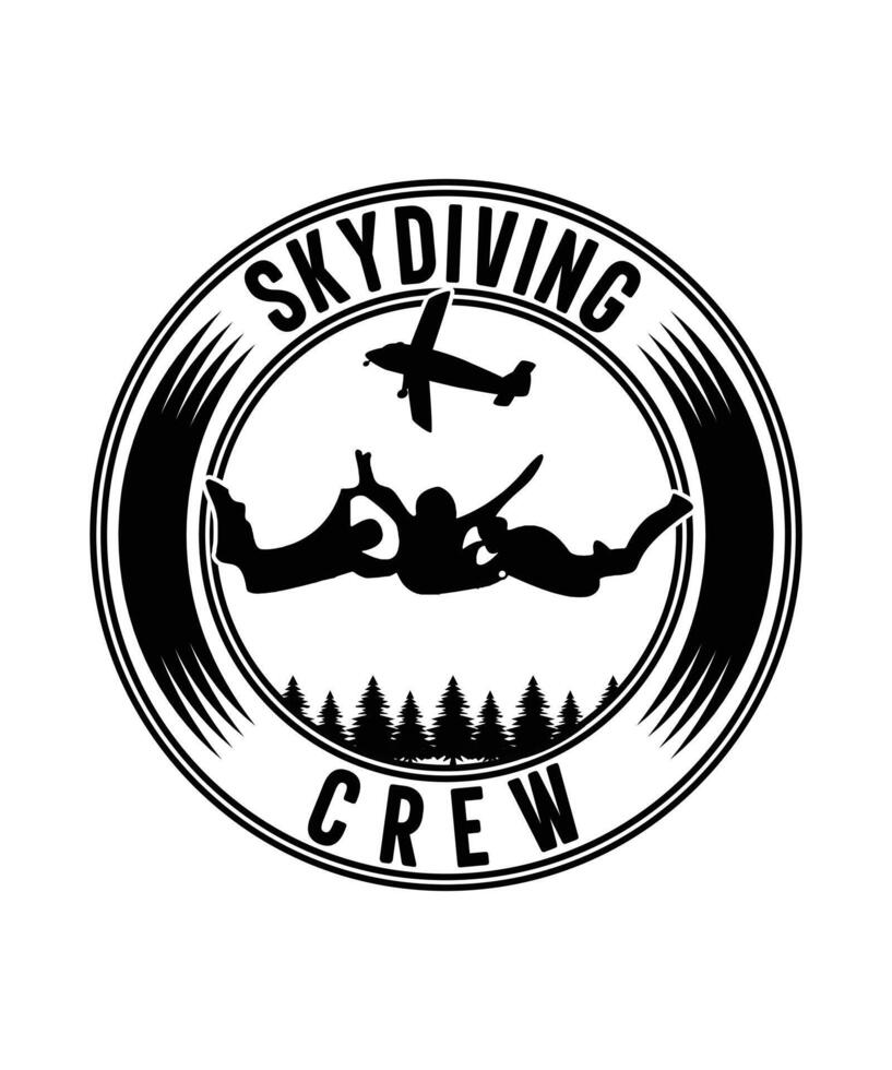 Born to dive skydiving crew tshirt vector