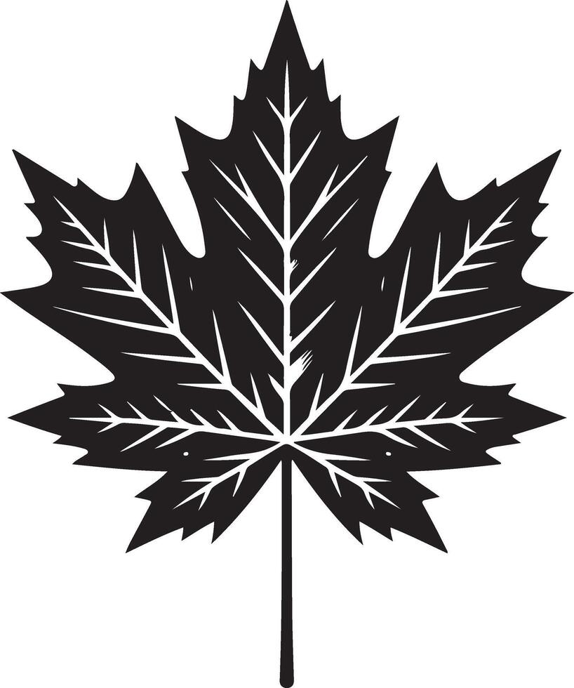 Maple leap silhouette vector