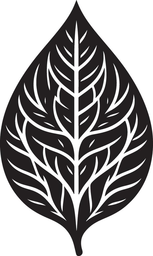 Leaf Shape silhouette black color silhouette, isolated white background vector
