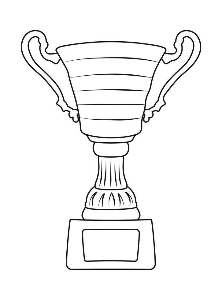 Sketch of trophy, goblet, cup, chalice. Victory symbol vector