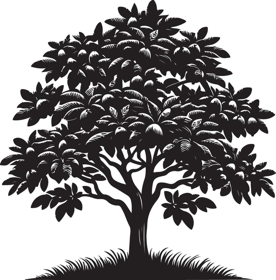 guava Tree ,black color silhouette vector