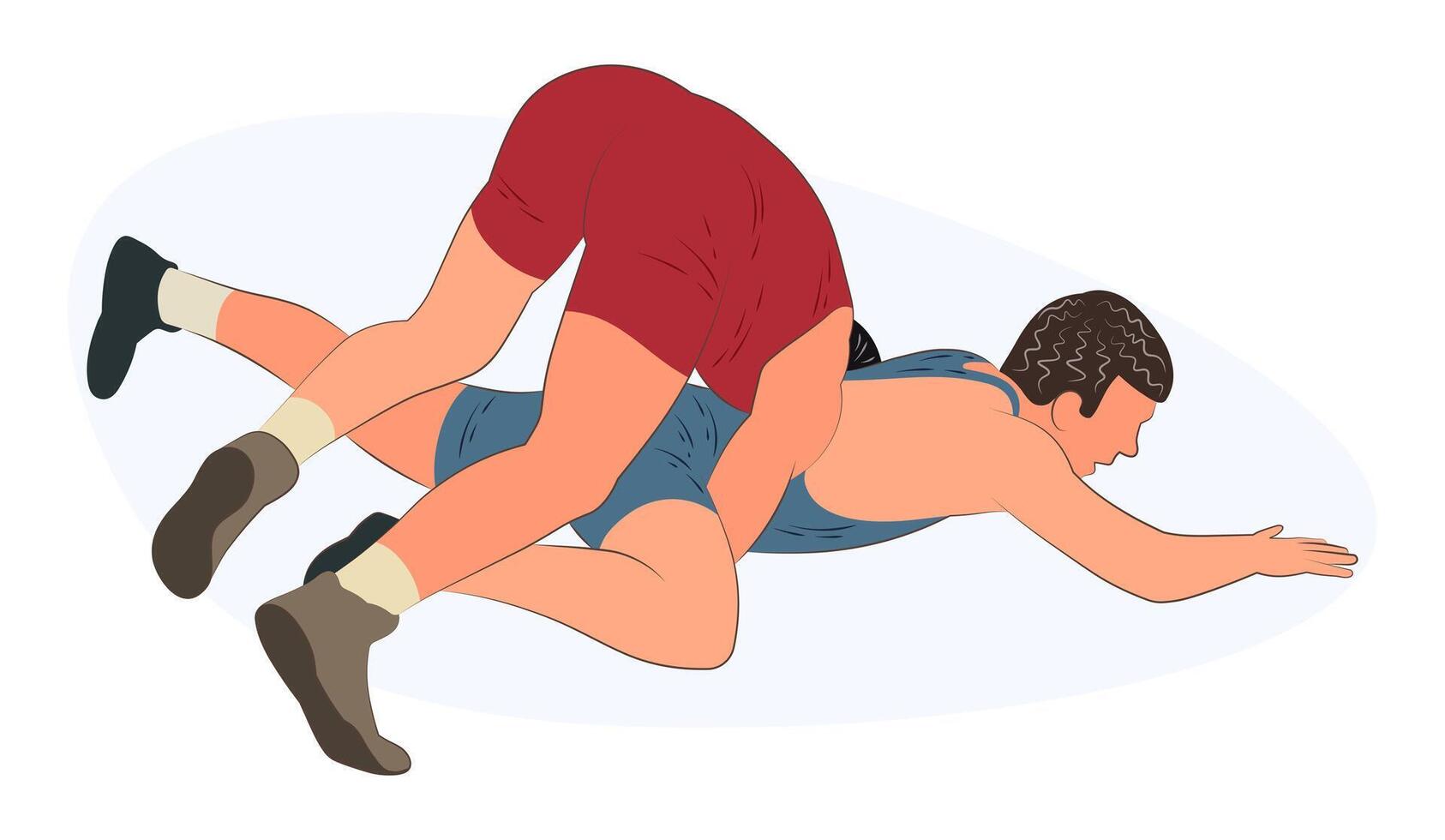 Image of wrestlers in an ongoing attack, Greco Roman wrestling vector
