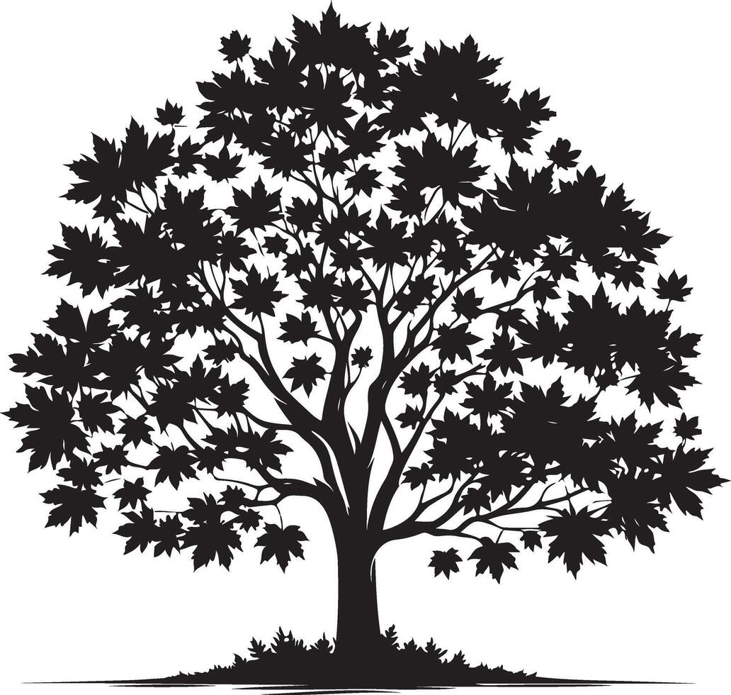 Maple leap silhouette isolated white background vector