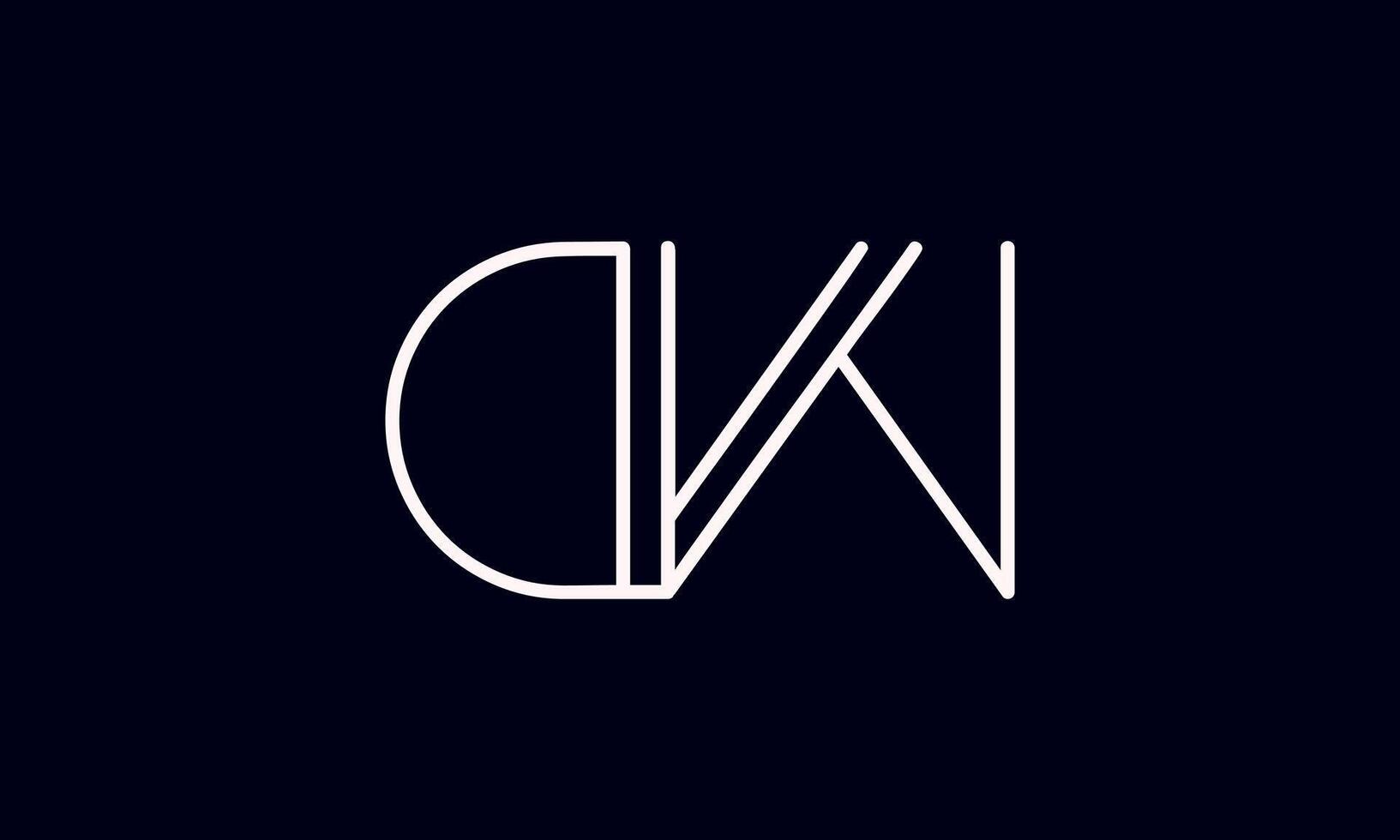 DW initial letter logo design. DW logo design in black background. vector