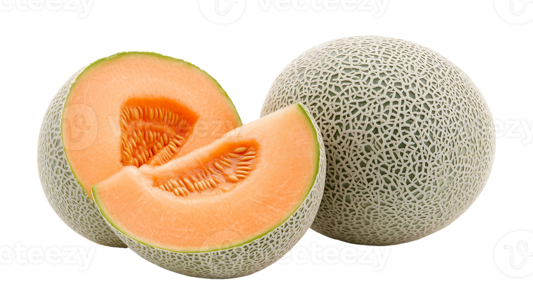 Cantaloupe melon on a transparent background png