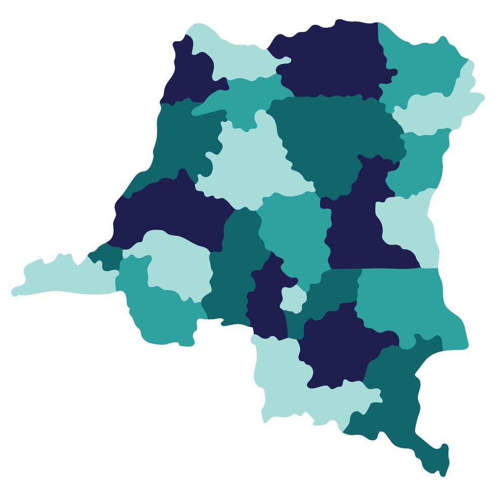 Democratic Republic of the Congo map. Map of Democratic Republic of the Congo in administrative provinces in multicolor vector