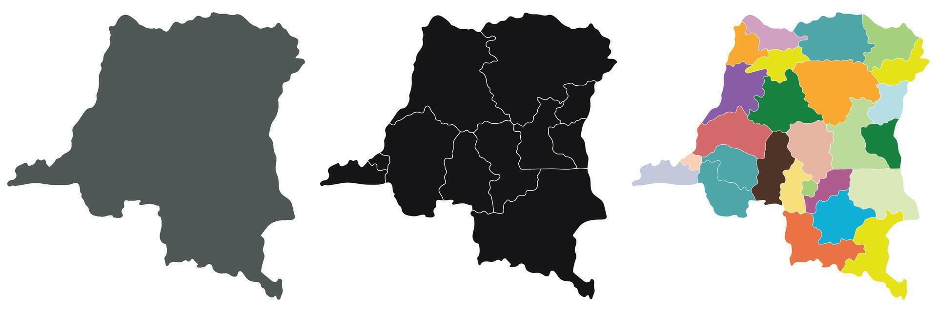 Democratic Republic of the Congo map. Map of Democratic Republic of the Congo in set vector
