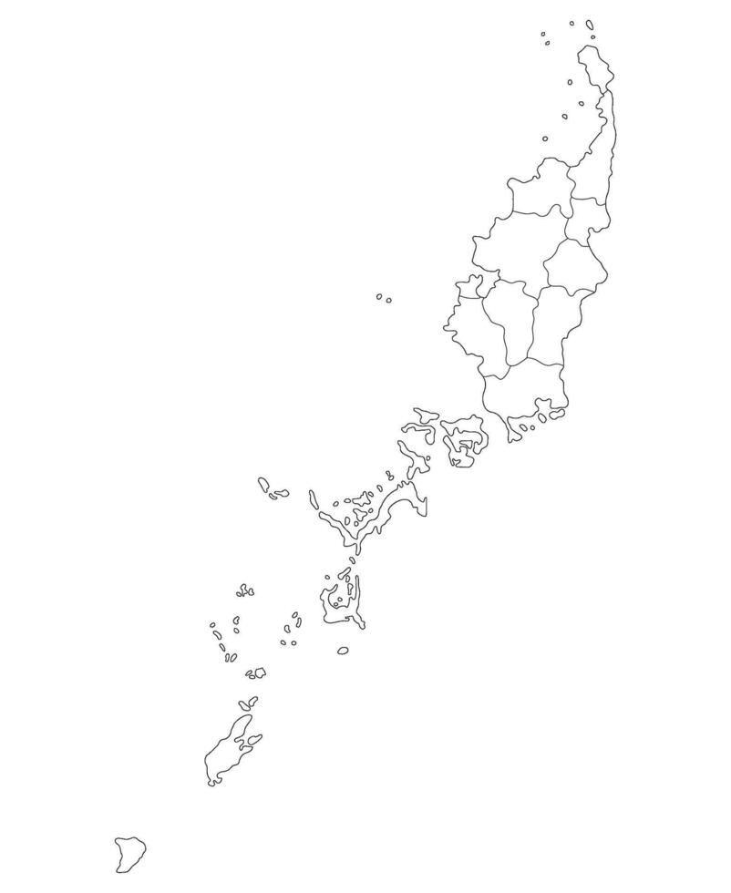 Palau map. Map of Palau in administrative provinces in white color vector