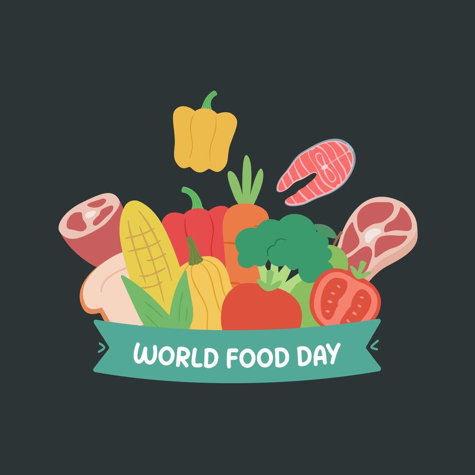 vegetable world food day flat design vector
