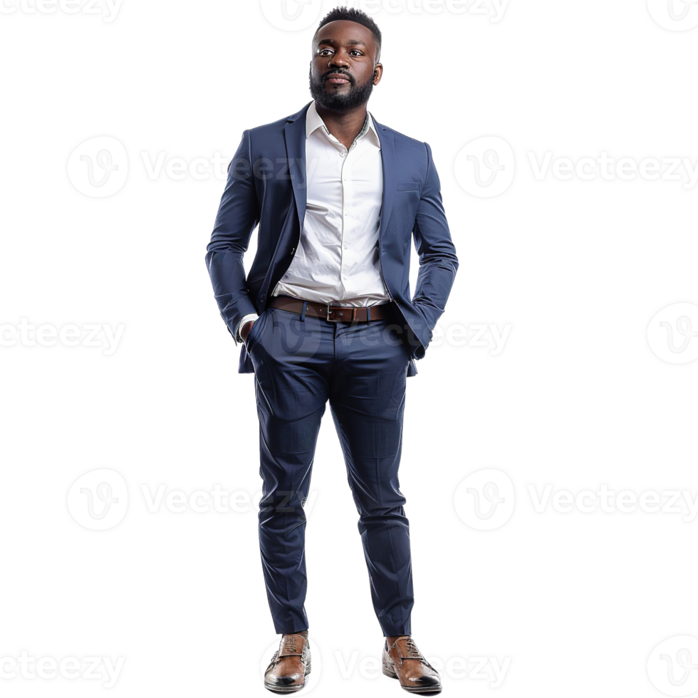 A businessman in a suit and tie isolated on transparent background png