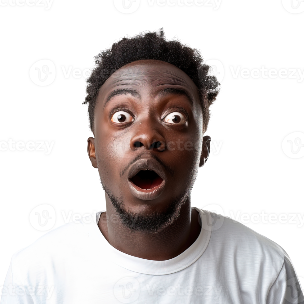 A man with a surprised expression on his face png