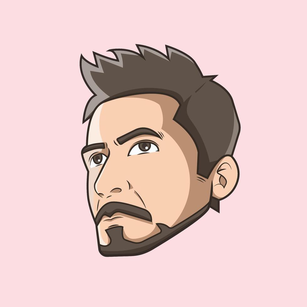 Robert Downey Jr face cartoon vector