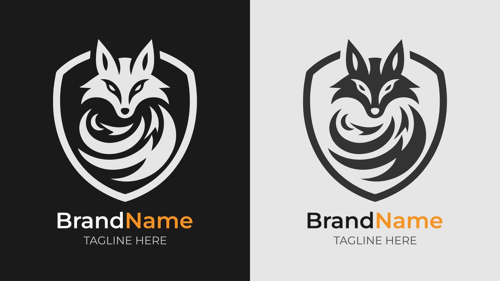 Stylized angry fox logo for branding vector