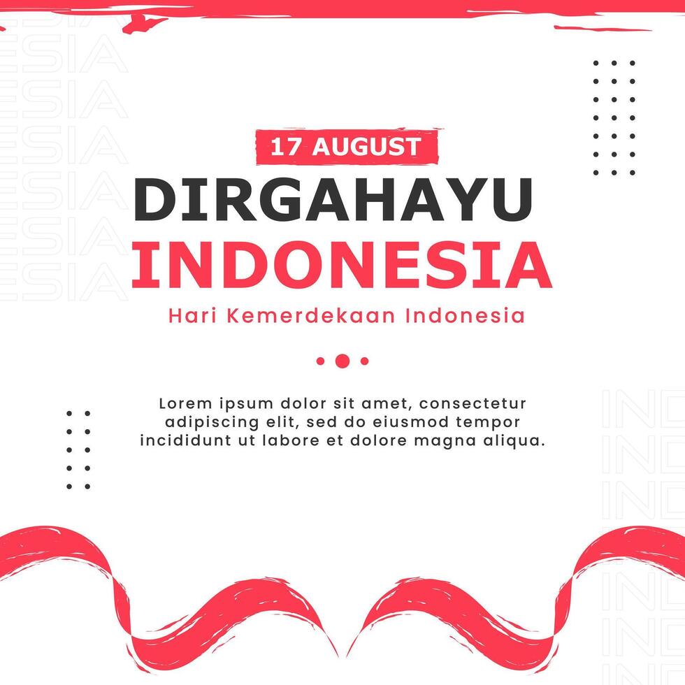 17 August Indonesia Independence Day Banner Social Media Post vector