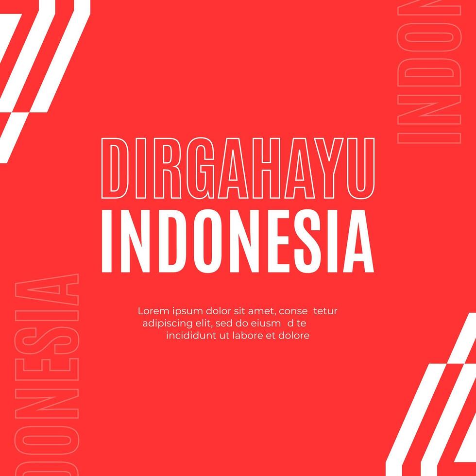 Indonesia Independence Day Flyer Template vector