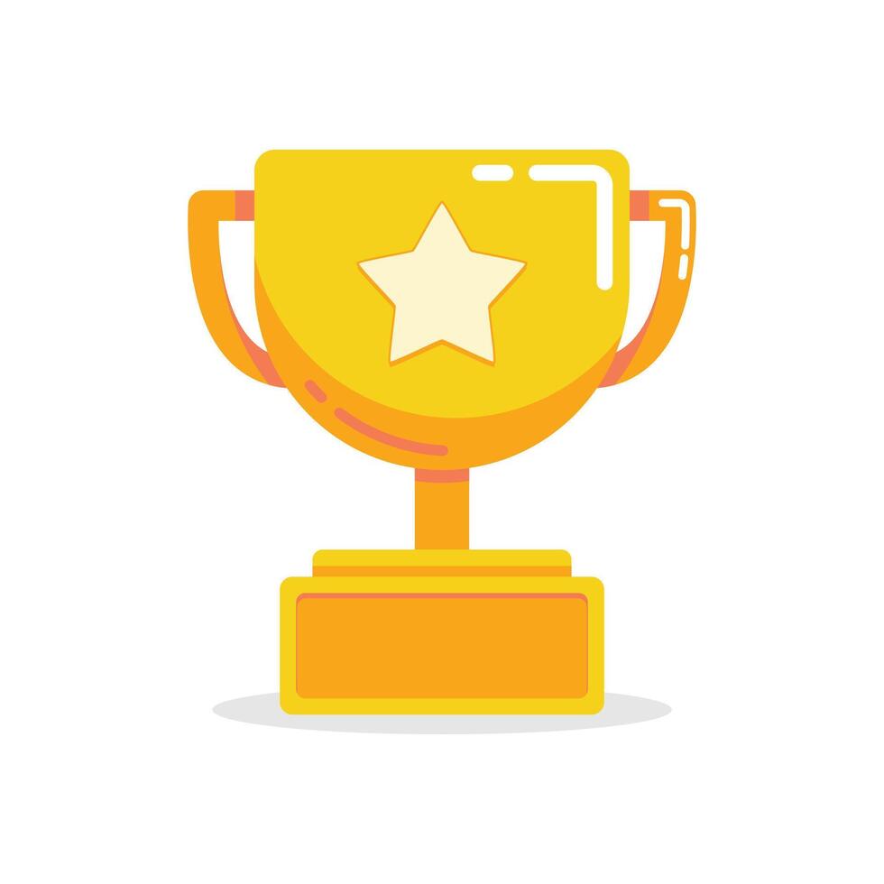 Golden Trophy Cup Flat Design vector