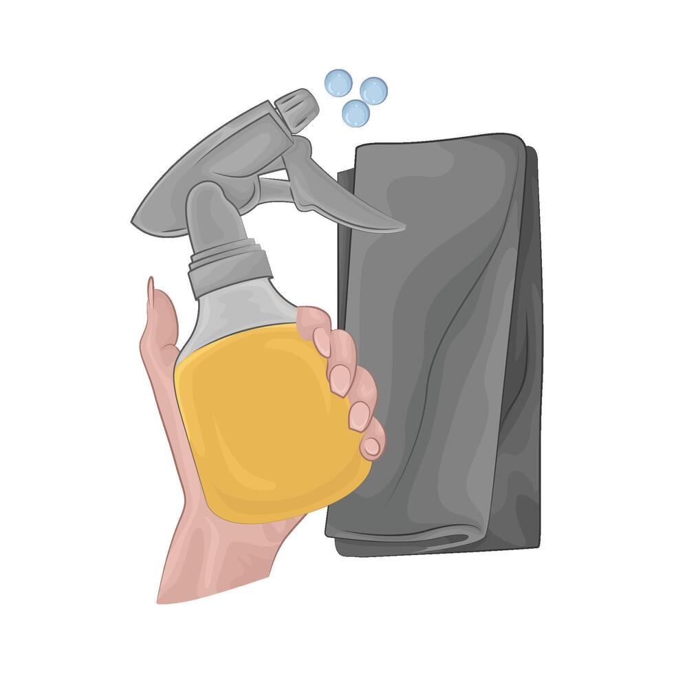 Illustration of napkin and spray bottle vector