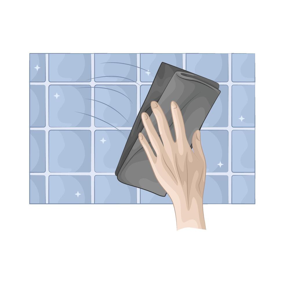Illustration of window cleaning vector