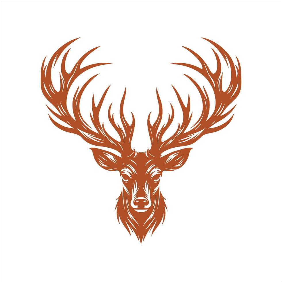 Deer Head Antler illustration Design, isolated on white background vector