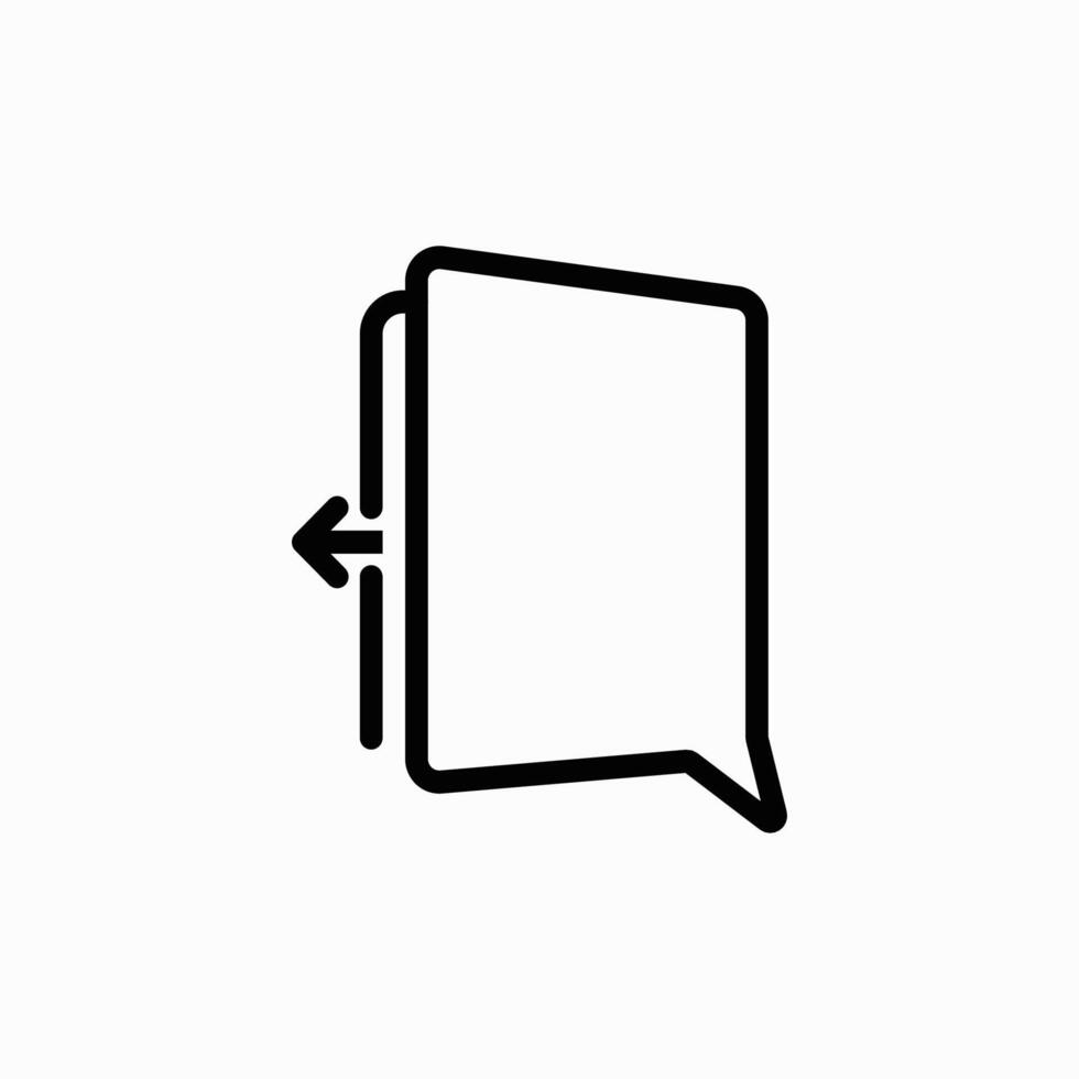 Exit door button icon, end of discussion pictogram, log out logo template vector