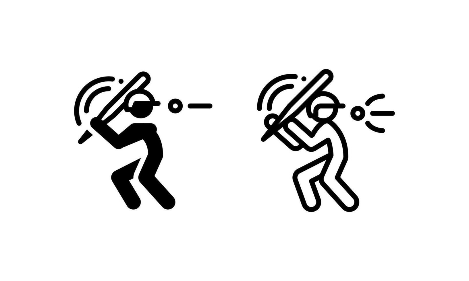 play baseball icon. illustration with outline and glyph style vector
