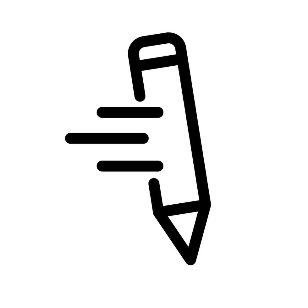 Fast writing line icon vector