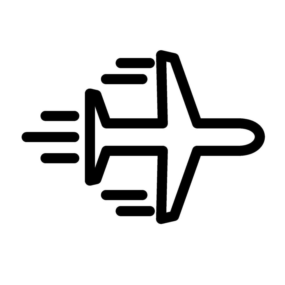 Fast airplane line icon vector