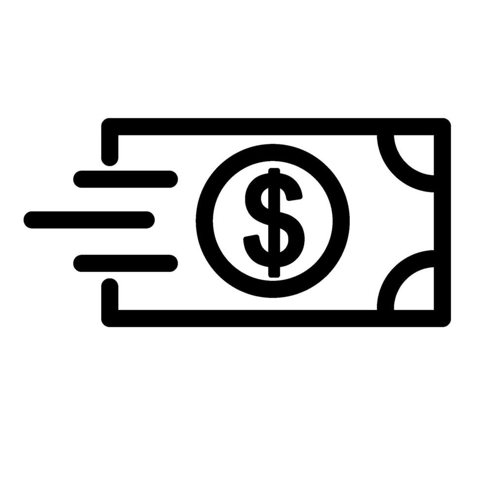Fast money line icon vector