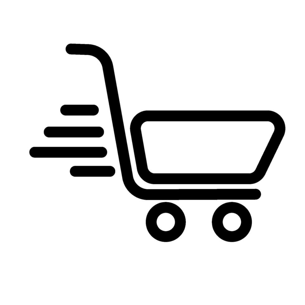 Fast shopping chart line icon vector