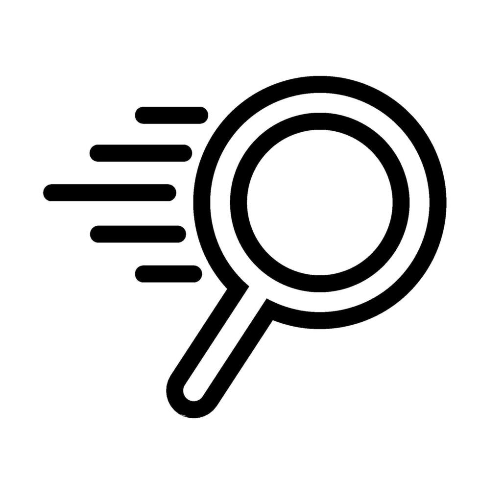 Fast magnifying glass line icon vector