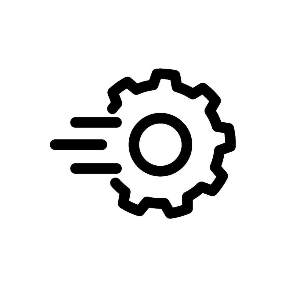 Fast gear line icon vector