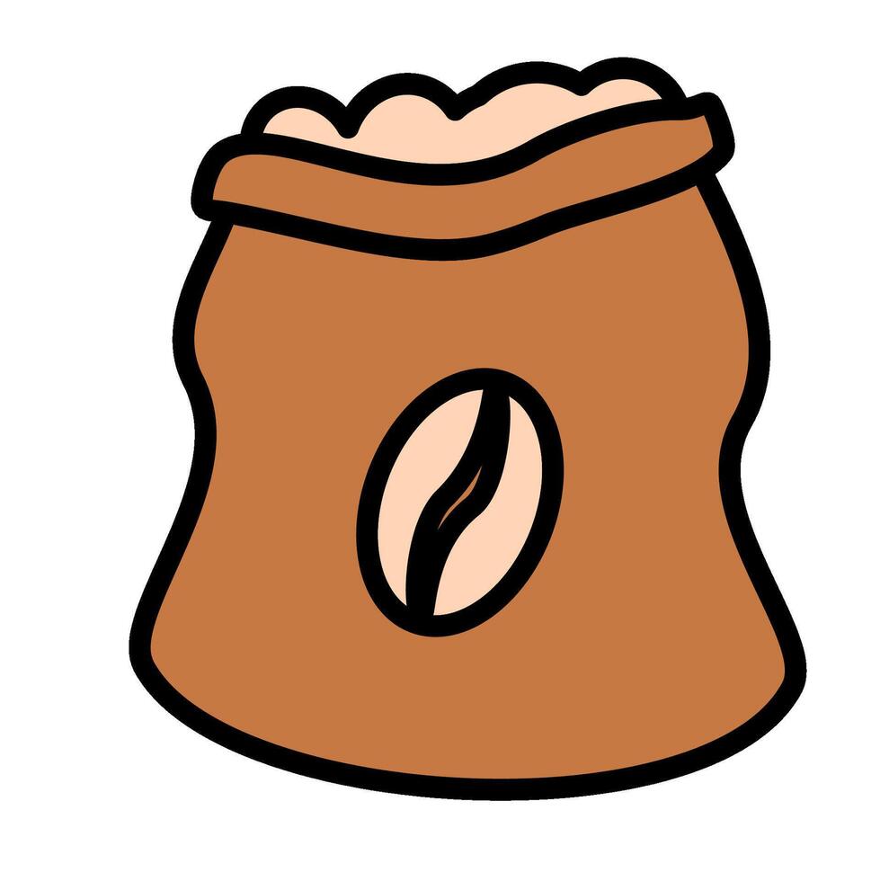 Coffee Bag with Beans Icon vector