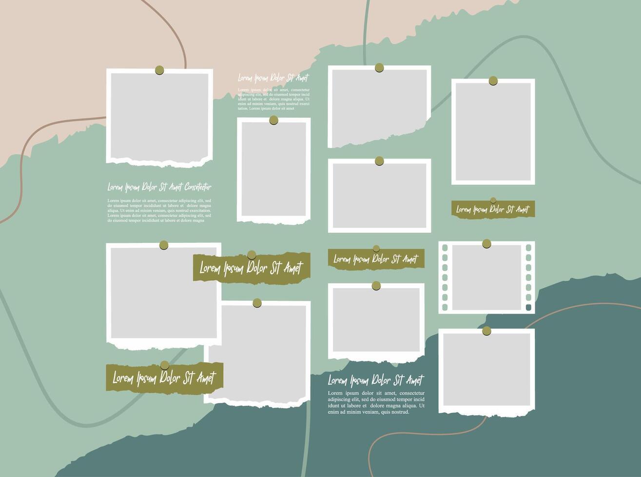 Pictures or photos frame collage vector