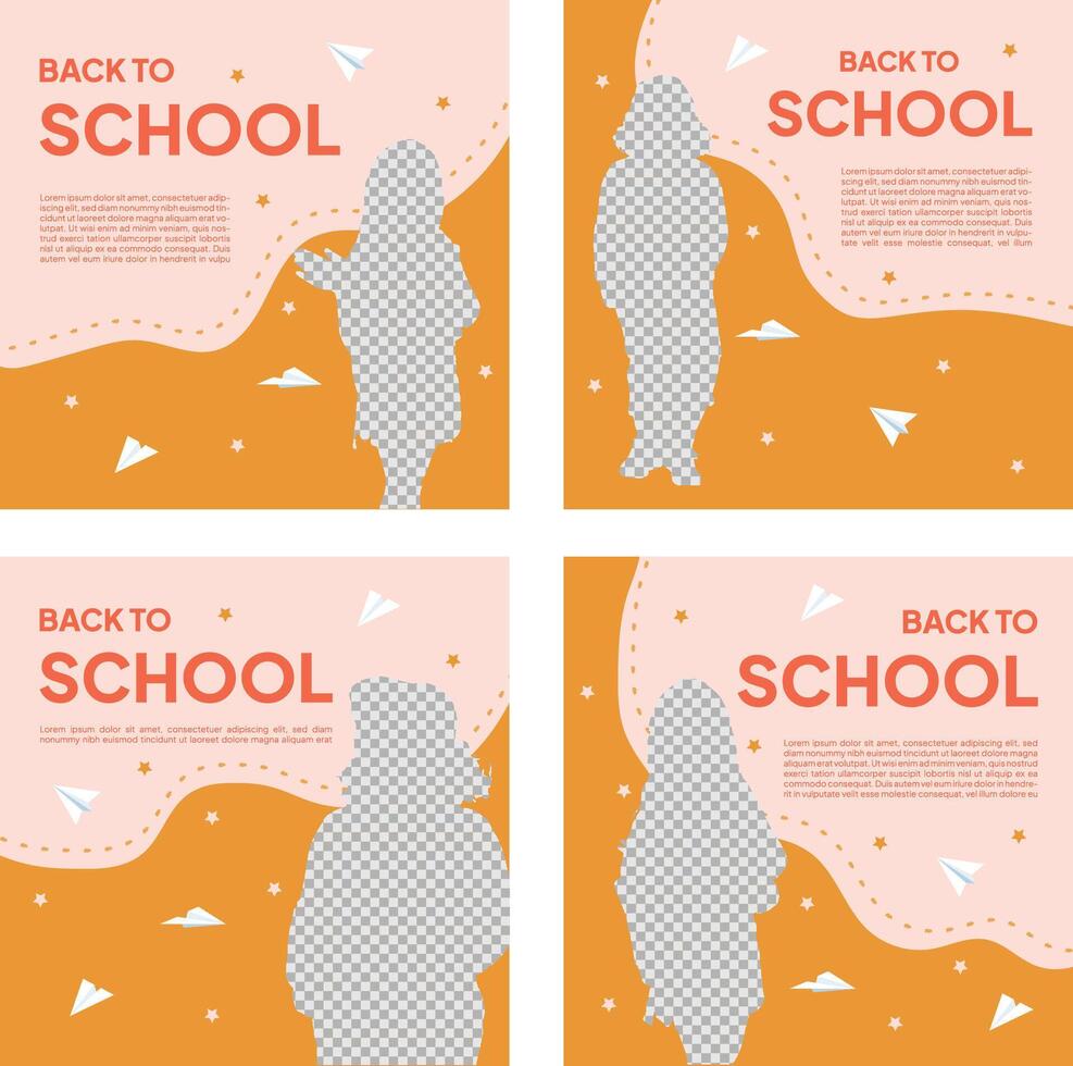 back to school template set vector