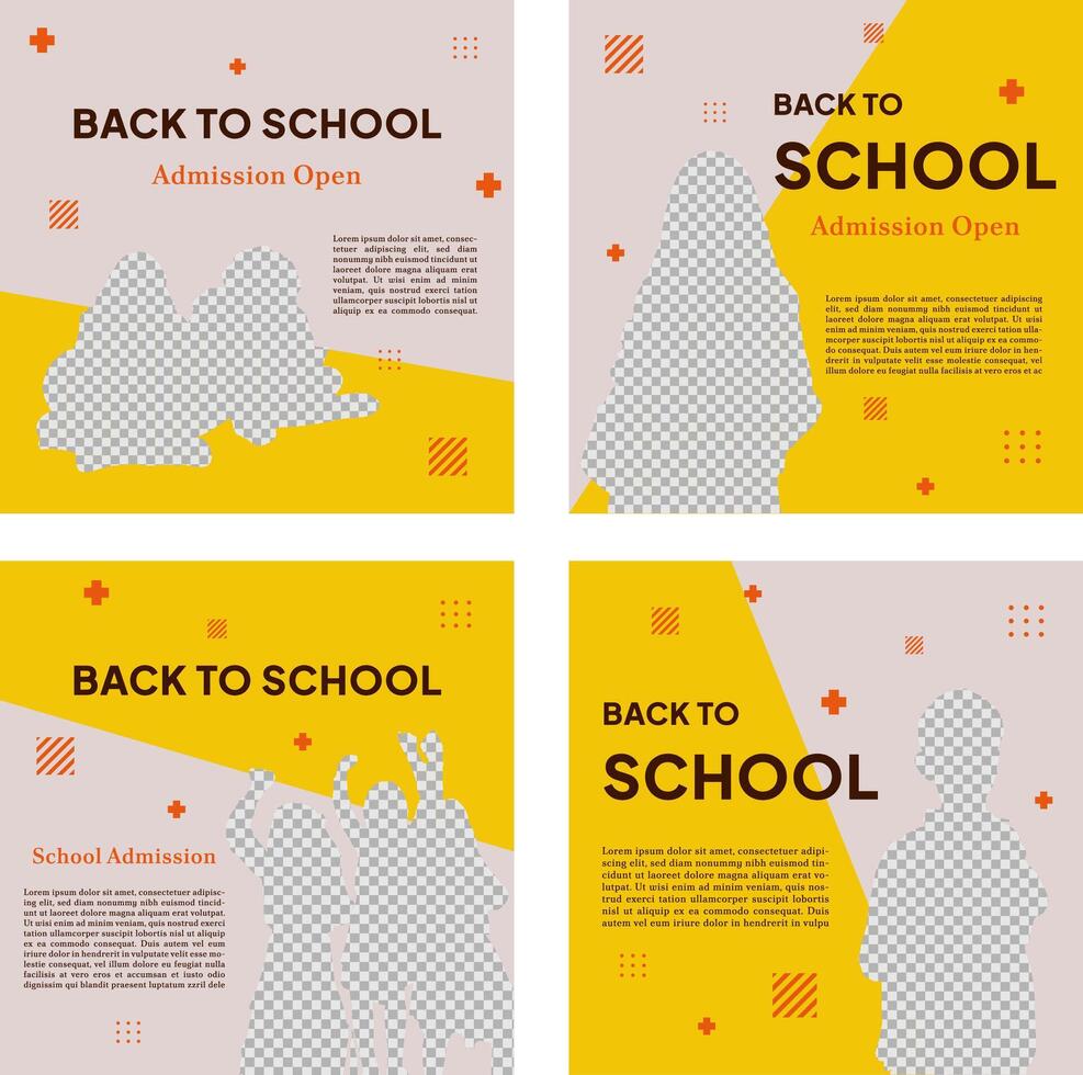 yellow social media template for school event vector