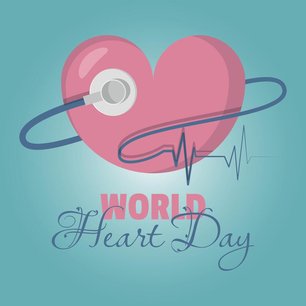 World Heart Day Poster with concern for heart health vector