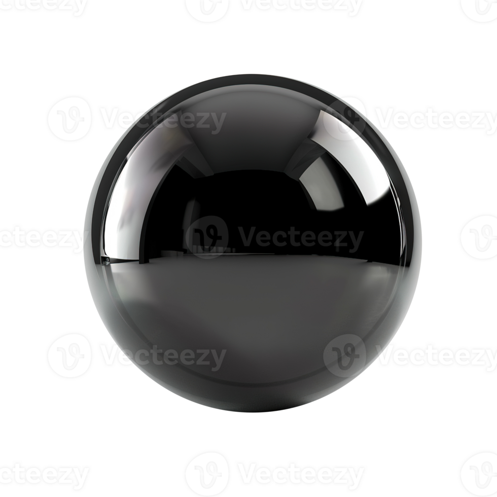 Shiny Black Bubble on Transparent png