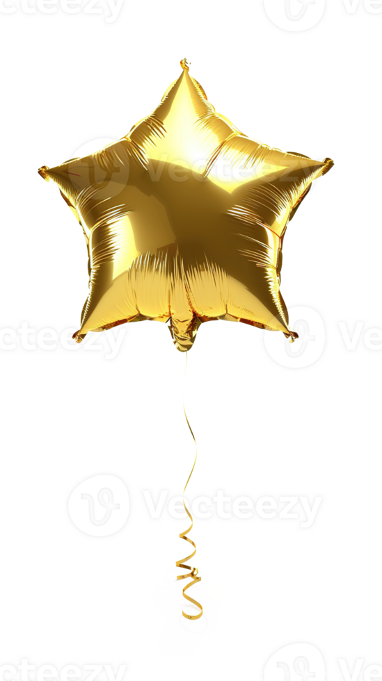 Gold Star Balloon on Transparent Background png
